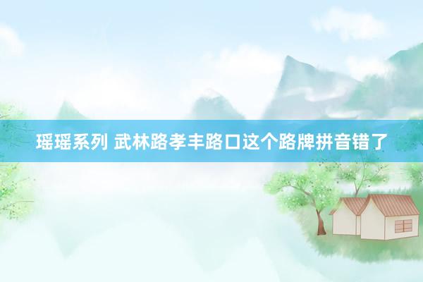 瑶瑶系列 武林路孝丰路口这个路牌拼音错了