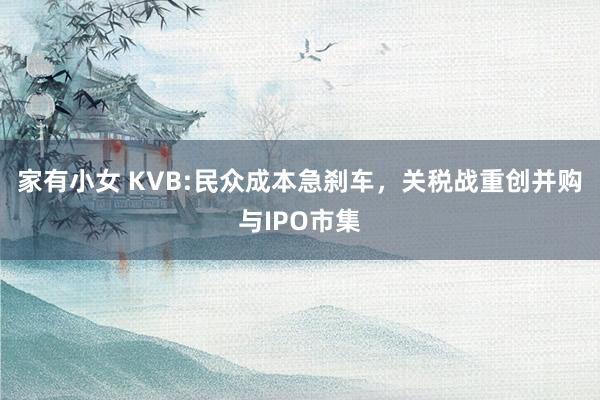 家有小女 KVB:民众成本急刹车，关税战重创并购与IPO市集