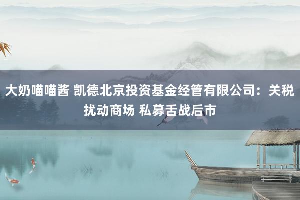 大奶喵喵酱 凯德北京投资基金经管有限公司：关税扰动商场 私募舌战后市