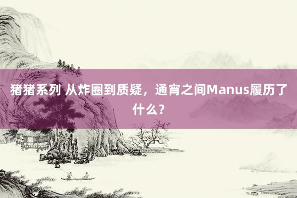 猪猪系列 从炸圈到质疑，通宵之间Manus履历了什么？