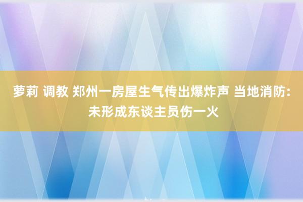 萝莉 调教 郑州一房屋生气传出爆炸声 当地消防: 未形成东谈主员伤一火