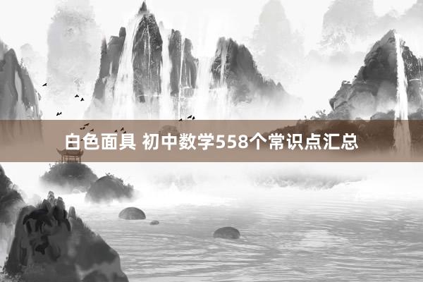 白色面具 初中数学558个常识点汇总