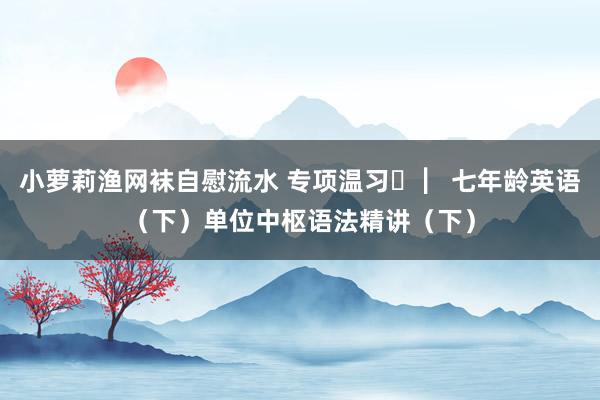 小萝莉渔网袜自慰流水 专项温习 ▏七年龄英语(下)单位中枢语法精讲(下)