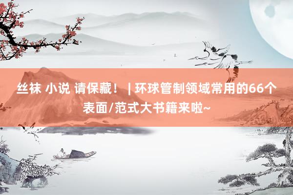 丝袜 小说 请保藏！ | 环球管制领域常用的66个表面/范式大书籍来啦~