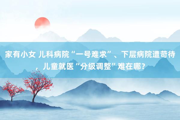 家有小女 儿科病院“一号难求”、下层病院遭苛待，儿童就医“分级调整”难在哪？