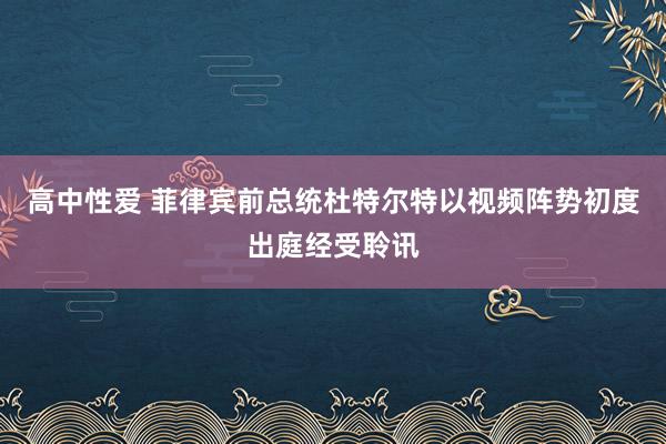 高中性爱 菲律宾前总统杜特尔特以视频阵势初度出庭经受聆讯