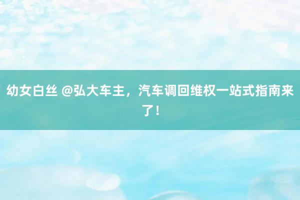 幼女白丝 @弘大车主，汽车调回维权一站式指南来了！